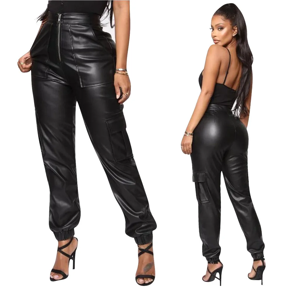 2022 Winter New Women's Faux Leather Loose Solid Pant High Waist Baggy Jogger Cargo Pant with Pockets
2022 Winter New Women's Faux Leather Loose Solid Pant High Waist Baggy Jogger Cargo Pant with Pockets