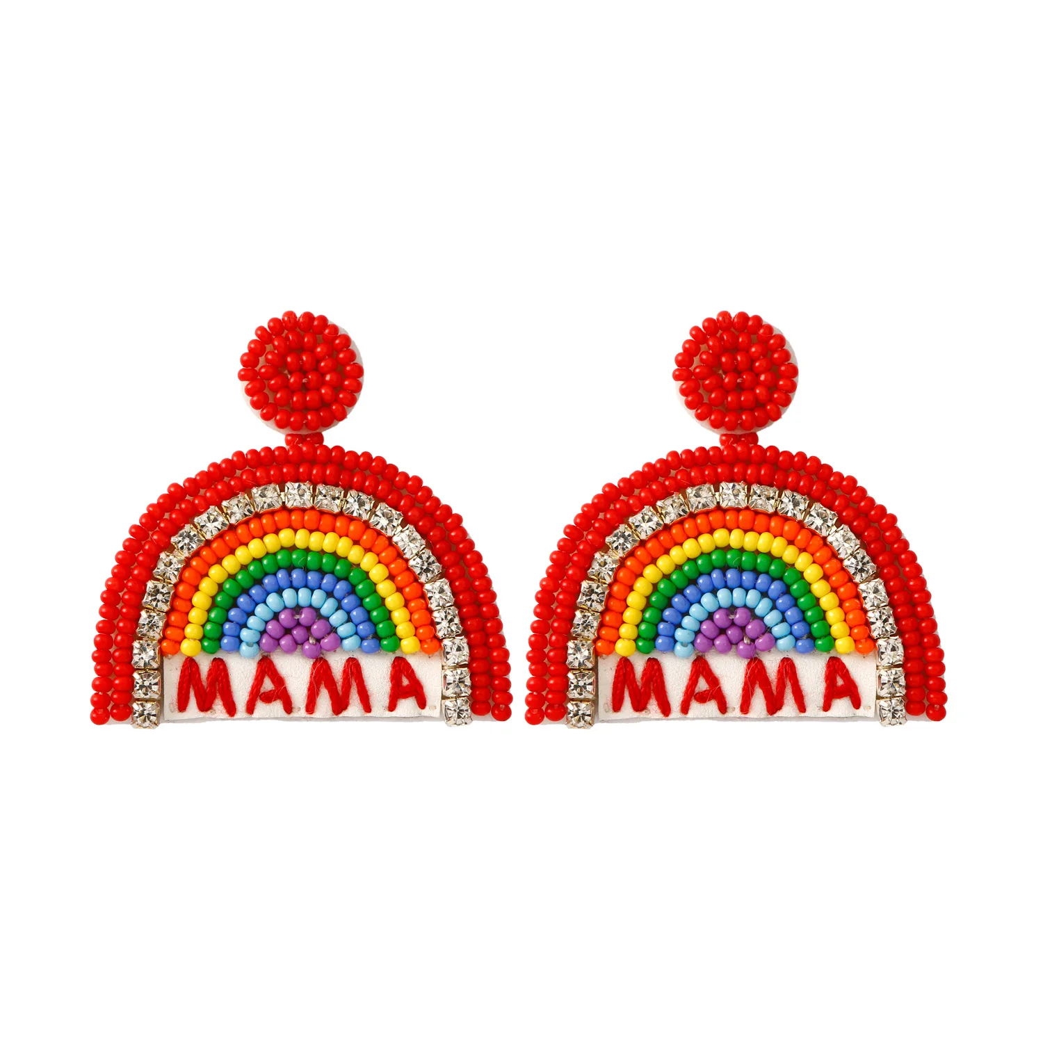 MAMA RAINBOW EARRINGS • Boho Chic Red Rainbow Arch Beaded Dangle Earrings for Mom Mother Colorful Post Pride Seed Bead Jewelry
MAMA RAINBOW EARRINGS • Boho Chic Red Rainbow Arch Beaded Dangle Earrings for Mom Mother Colorful Post Pride Seed Bead Jewelry