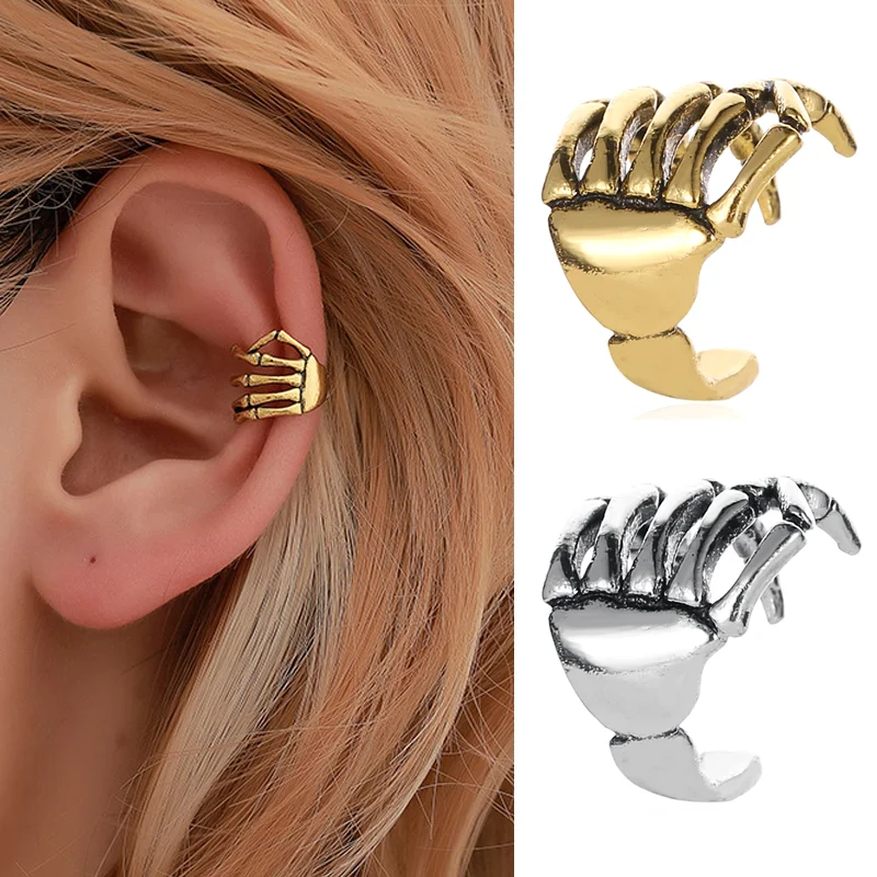 2PCS Vintage Metal Skeleton Hand Ear Clip Punk Fashion Creative Earring For Women Men Earrings Trendy Party Hip Hop Jewelry Gift
2PCS Vintage Metal Skeleton Hand Ear Clip Punk Fashion Creative Earring For Women Men Earrings Trendy Party Hip Hop Jewelry Gift