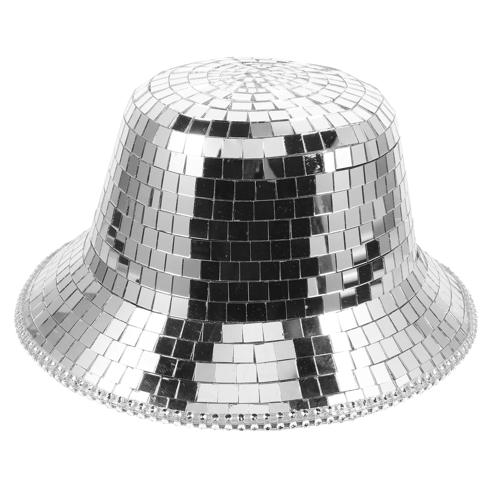 

Reflective Cowboy Hat Mirror Embellished Bucket Party Hats Women Disco Hip Hop Clothes Cowgirl Make Mirrors Space