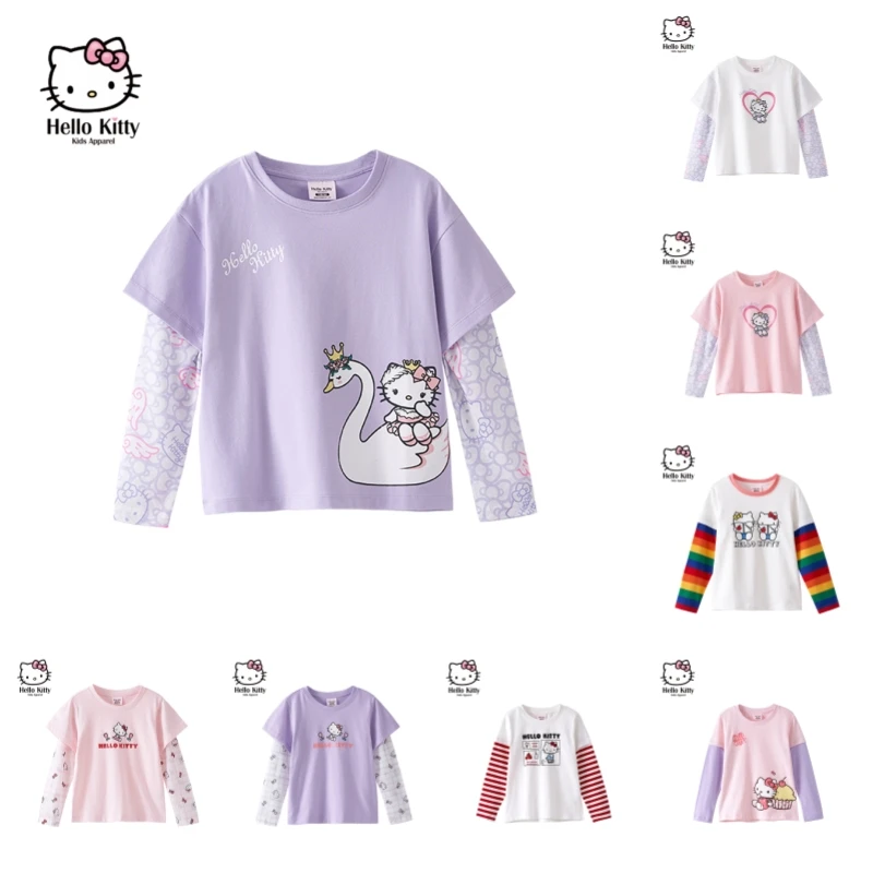 Милая детская футболка Hellokitty Sanrio, новинка весны, удобная сетчатая прошивка с длинными рукавами для девочек, с мультяшным принтом
Милая детская футболка Hellokitty Sanrio, новинка весны, удобная сетчатая прошивка с длинными рукавами для девочек, с мультяшным принтом