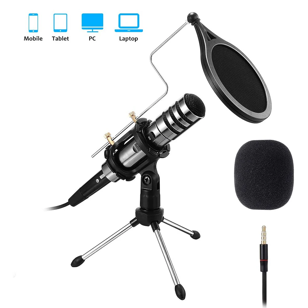 Recording Condenser Microphone Mobile Phone Microphone 3.5mm Jack Professional Microfone for Computer PC Karaoke Mic
Recording Condenser Microphone Mobile Phone Microphone 3.5mm Jack Professional Microfone for Computer PC Karaoke Mic