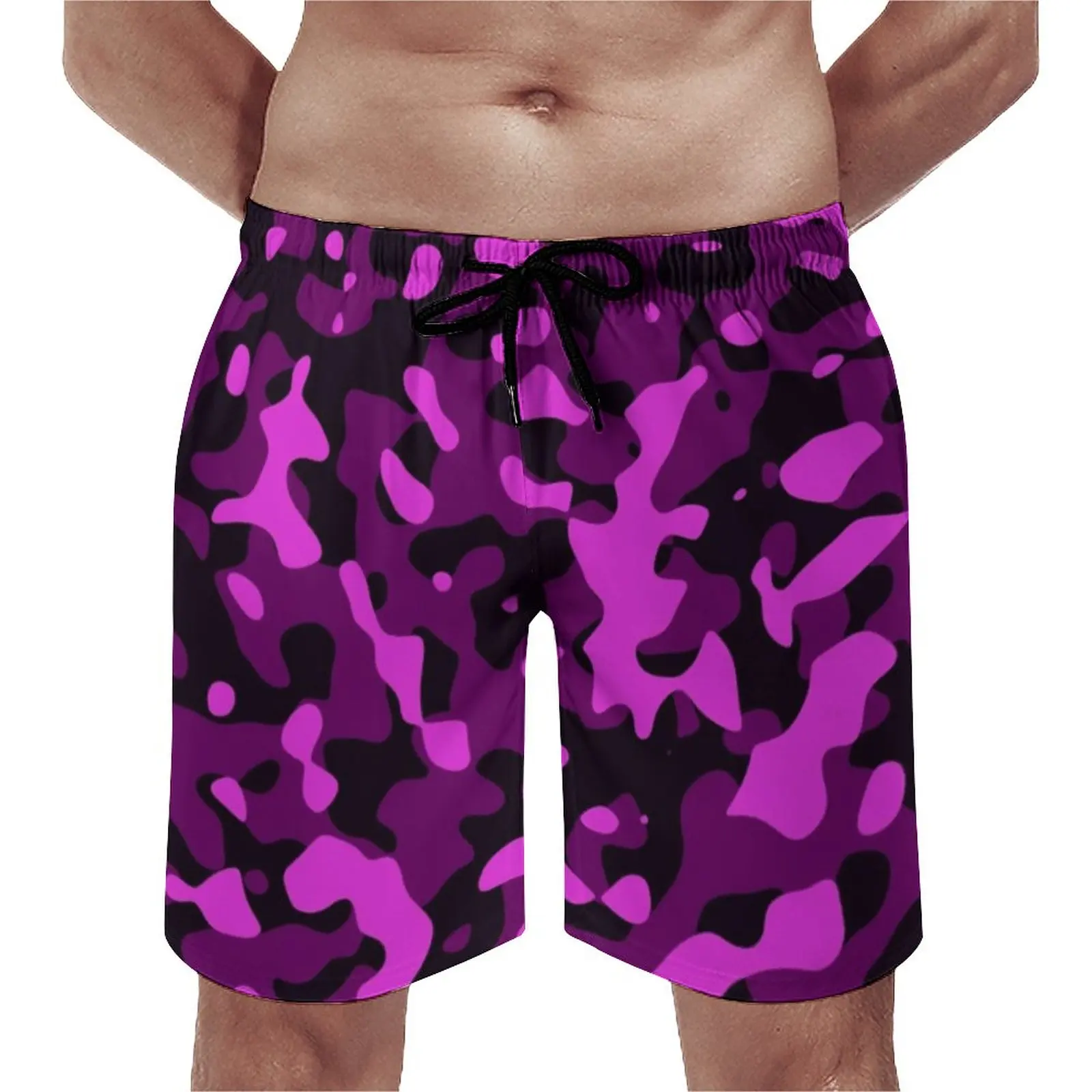 

Board Shorts Pink Camouflage Print Funny Swim Trunks Camo Design Males Quick Dry Running Hot Sale Plus Size Beach Shorts