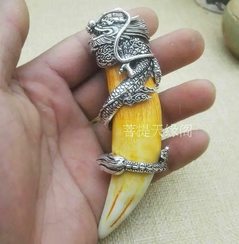 Men Chinese Antique Boars Tooth Wild Hog Silver Dragon Protective Talisman Pendant Kids Jewelry Boyfriend Gift Tibetan
Men Chinese Antique Boars Tooth Wild Hog Silver Dragon Protective Talisman Pendant Kids Jewelry Boyfriend Gift Tibetan