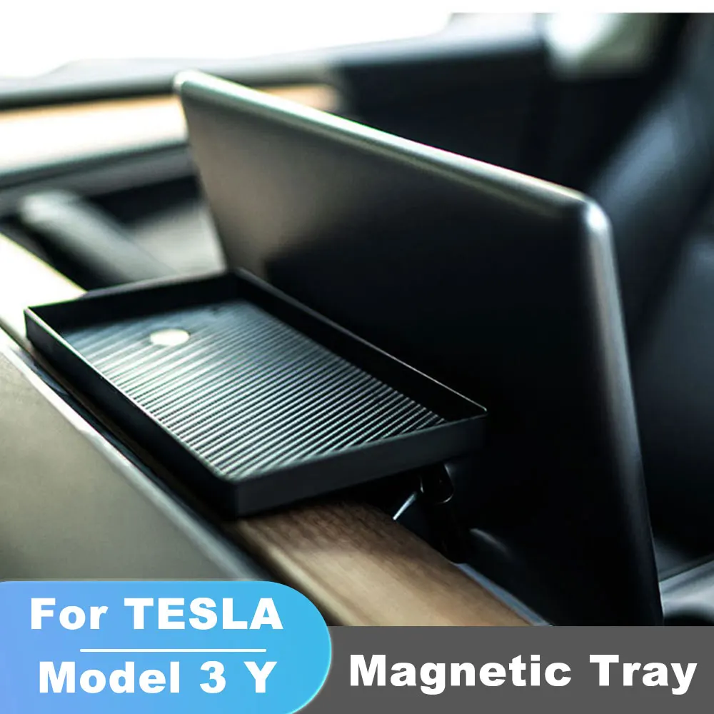 

Magnetic Hidden Storage Tray For Tesla Model 3 Y 2017-2023 Navigation Screen Rear Storage Box Dashboard Tissue Box Sundry Rack
