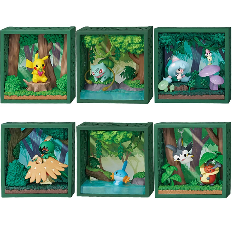 Подлинная коллекция фоторамок Re-Ment Pokemon темно-зеленый лес Бульбазавр аниме