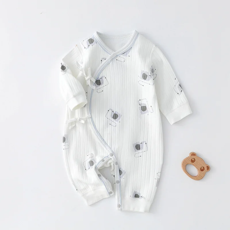 

Baby Clothes Spring Baby Crawling Clothes Four Seasons 0-3 Months Lace-Up Class A Cotton Newborn Clothes Comfortable Baby Boys
