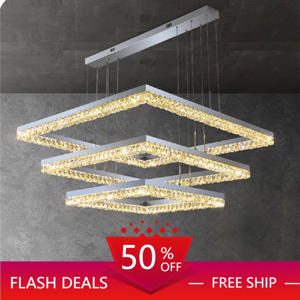 Living Room Square Chrome Steel Led Pendant Lights Modern Smart Dimmable Hanging Lamp Lustre K9 Crystal Suspend Lamp Fixtures
Living Room Square Chrome Steel Led Pendant Lights Modern Smart Dimmable Hanging Lamp Lustre K9 Crystal Suspend Lamp Fixtures