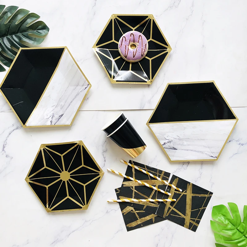 Gold Marble Series Disposable Tableware Gold Black Pink Paper Straw Plates Cups Napkins Kids Birthday Wedding Party Decorates
Gold Marble Series Disposable Tableware Gold Black Pink Paper Straw Plates Cups Napkins Kids Birthday Wedding Party Decorates