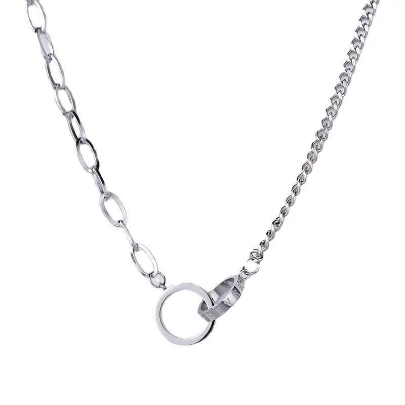 Hip Hop Asymmetrical Stainless Steel Necklace for Women Men Double Circle Choker Necklaces Trendy Couple Jewelry Accessories
Hip Hop Asymmetrical Stainless Steel Necklace for Women Men Double Circle Choker Necklaces Trendy Couple Jewelry Accessories
