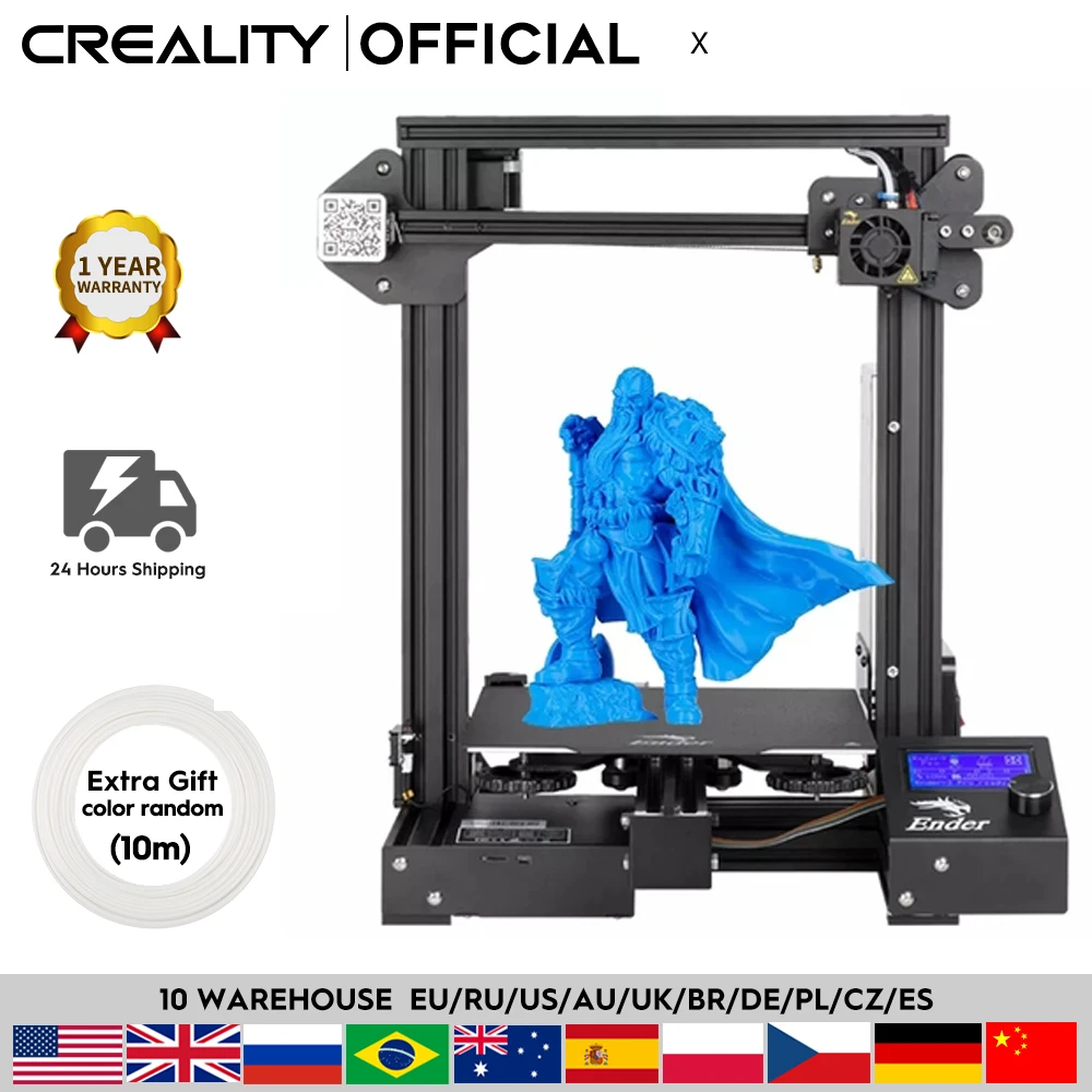 CREALITY 3D Official Ender-3/Ender-3 Pro/Ender-3v2 S1/Ender-3 pro/Ender-5/Ender 3 MAX 2 Pro 3D Pinter FDM DIY KIT
CREALITY 3D Official Ender-3/Ender-3 Pro/Ender-3v2 S1/Ender-3 pro/Ender-5/Ender 3 MAX 2 Pro 3D Pinter FDM DIY KIT