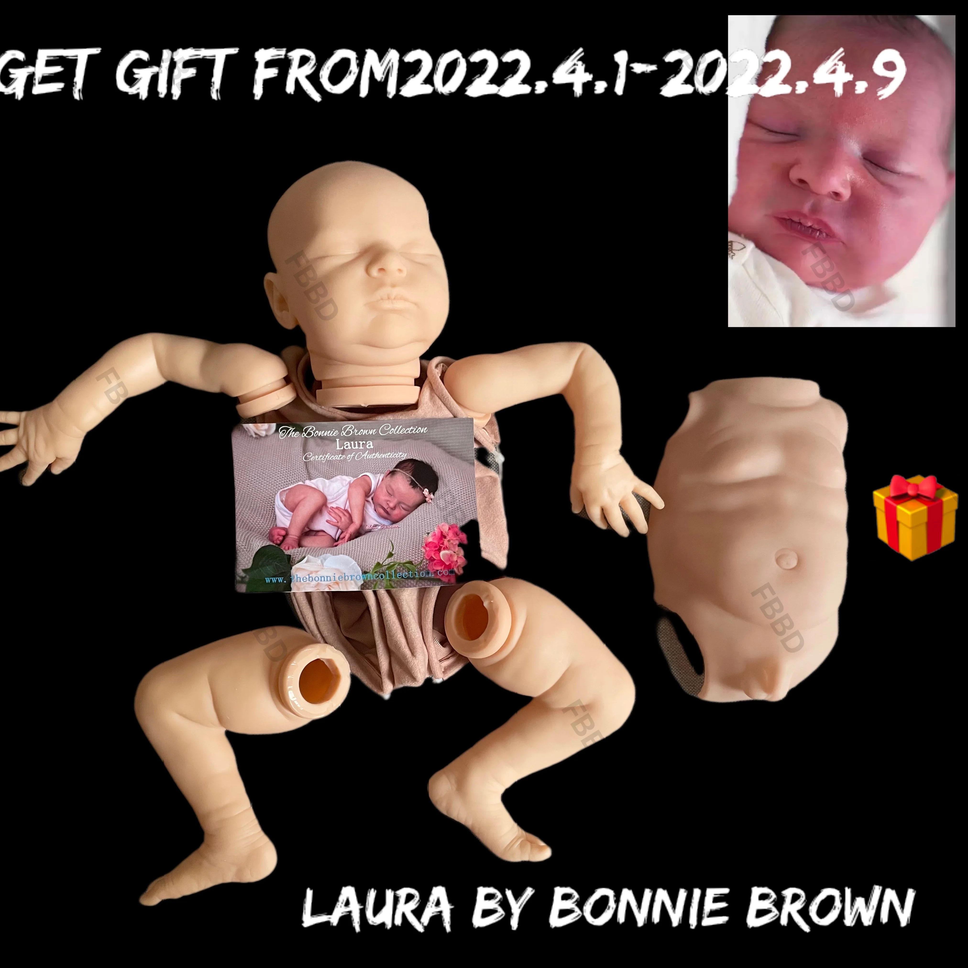 20.5 Inches Unfinished Reborn Doll Kit Laura By Bonnie Brown Limited Edition With COA
20.5 Inches Unfinished Reborn Doll Kit Laura By Bonnie Brown Limited Edition With COA