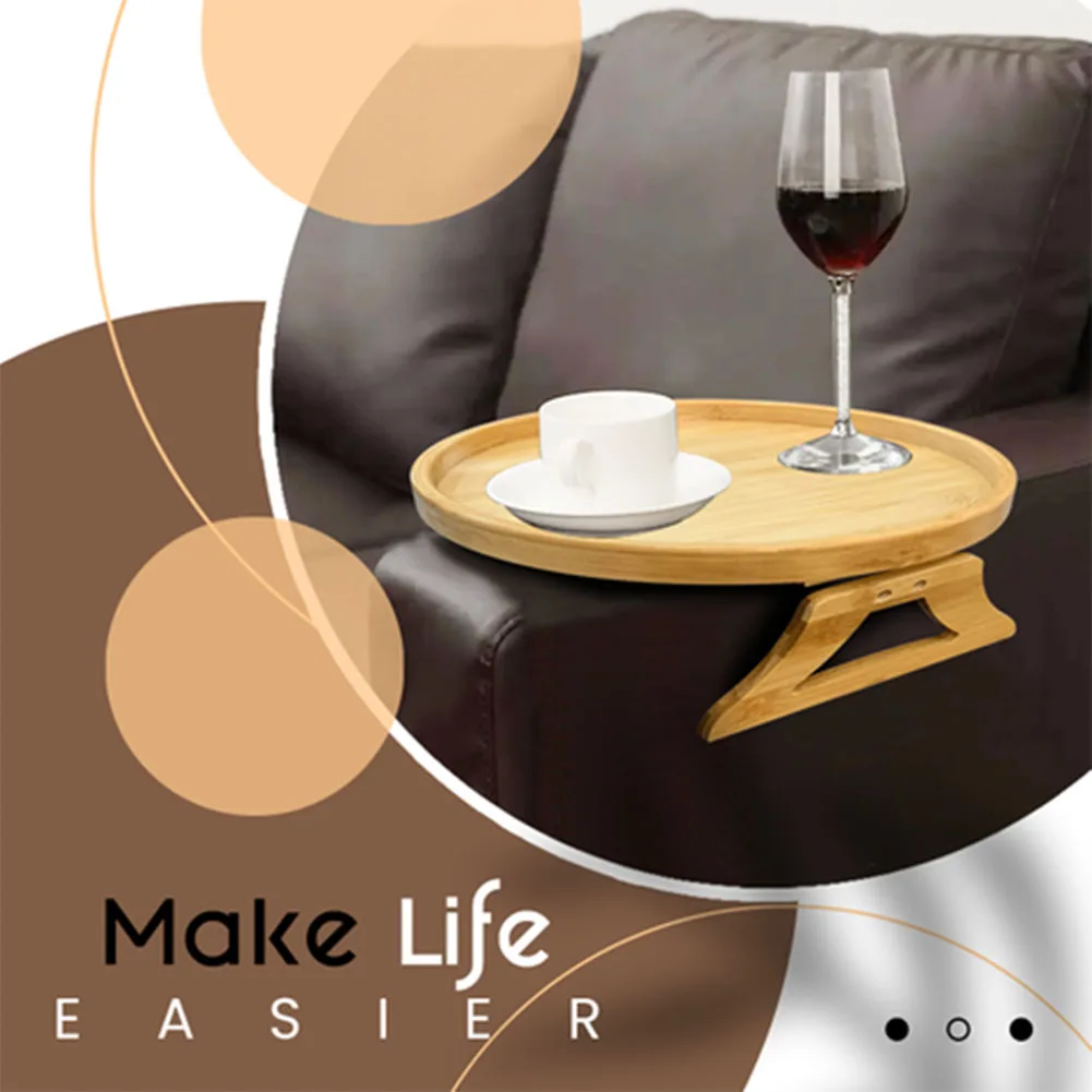Newest Sofa Armrest Clip-On Tray Multipurpose Wooden Round Snack Storage Rack for Home Office Licing Room Household Snack Holder
Newest Sofa Armrest Clip-On Tray Multipurpose Wooden Round Snack Storage Rack for Home Office Licing Room Household Snack Holder
