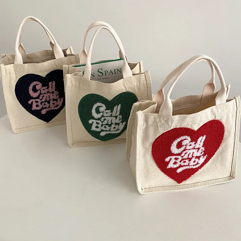 Women Casual Canvas Tote Bag Cute Callmebaby Letter Pattern Heart-shaped Plush Embroidered Bag for Girls Travel Picnic Bag
Women Casual Canvas Tote Bag Cute Callmebaby Letter Pattern Heart-shaped Plush Embroidered Bag for Girls Travel Picnic Bag
