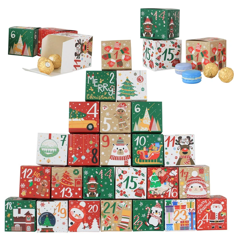24pcs Santa Kraft Paper Candy Boxes Merry Christmas Gift Box Number 1-24 Cookie Box Kids Xmas Party Favor New Year Decoration
24pcs Santa Kraft Paper Candy Boxes Merry Christmas Gift Box Number 1-24 Cookie Box Kids Xmas Party Favor New Year Decoration