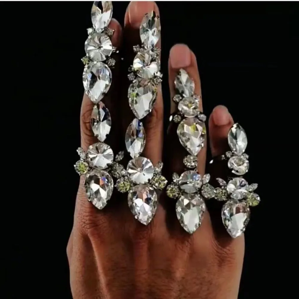 Novelly 4PCS/SET Rhinestone Acrylic Big Water Drop Cuff Open Rings Wedding Jewelry for women Crystal Adjustable Finger Rings
Novelly 4PCS/SET Rhinestone Acrylic Big Water Drop Cuff Open Rings Wedding Jewelry for women Crystal Adjustable Finger Rings