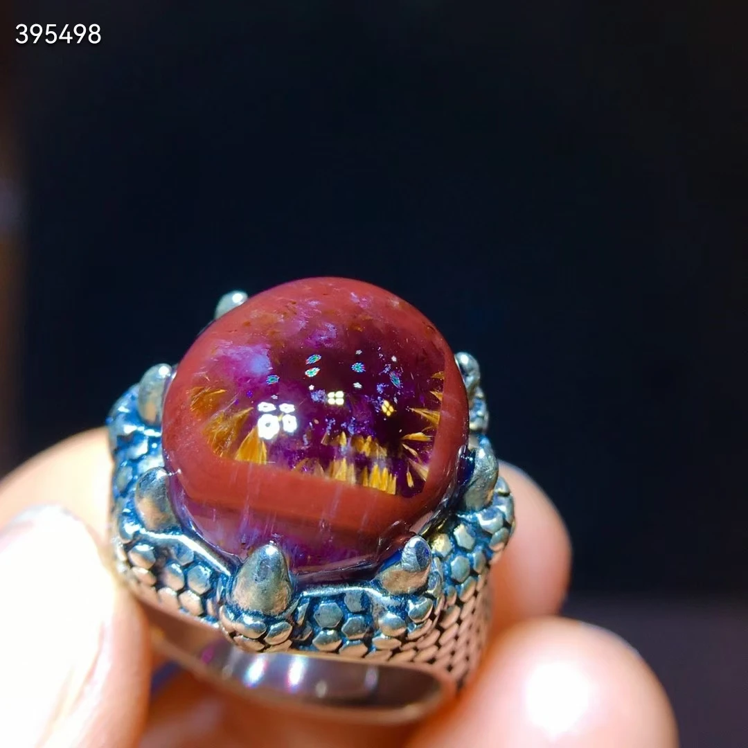 Natural Red Auralite 23 Purple Cacoxenite Adjustable Ring 16.6/15.6mm Women Men Gold Rutilated Quartz Water Drop AAAAAA
Natural Red Auralite 23 Purple Cacoxenite Adjustable Ring 16.6/15.6mm Women Men Gold Rutilated Quartz Water Drop AAAAAA
