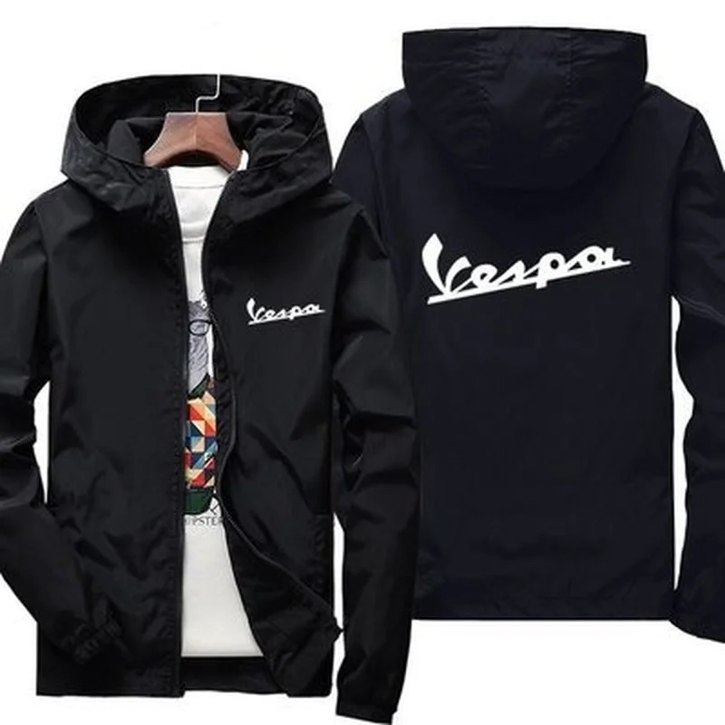 Casual Vespa Logo Hooded New Spring Autumn Men's Thin Jacket Windproof Coat Long Sleeved Zipper Top 5 Colors
Casual Vespa Logo Hooded New Spring Autumn Men's Thin Jacket Windproof Coat Long Sleeved Zipper Top 5 Colors