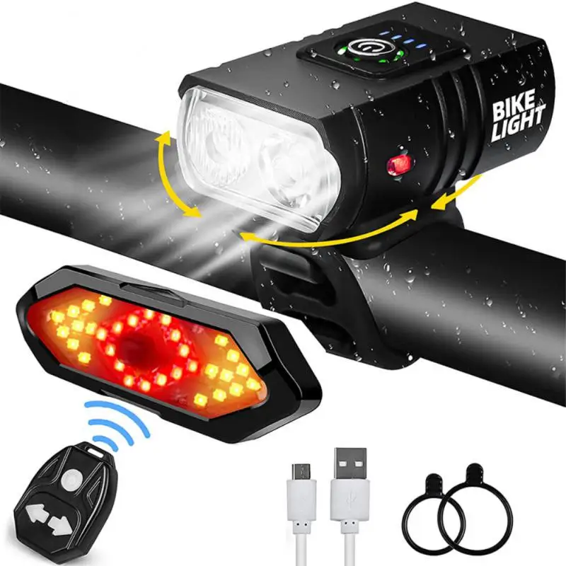 T6 Bicycle Headlight Remote Control Steering Tail Light Waterproof Front Light Rear Lamp Warning Lantern Cycling Accessories
T6 Bicycle Headlight Remote Control Steering Tail Light Waterproof Front Light Rear Lamp Warning Lantern Cycling Accessories