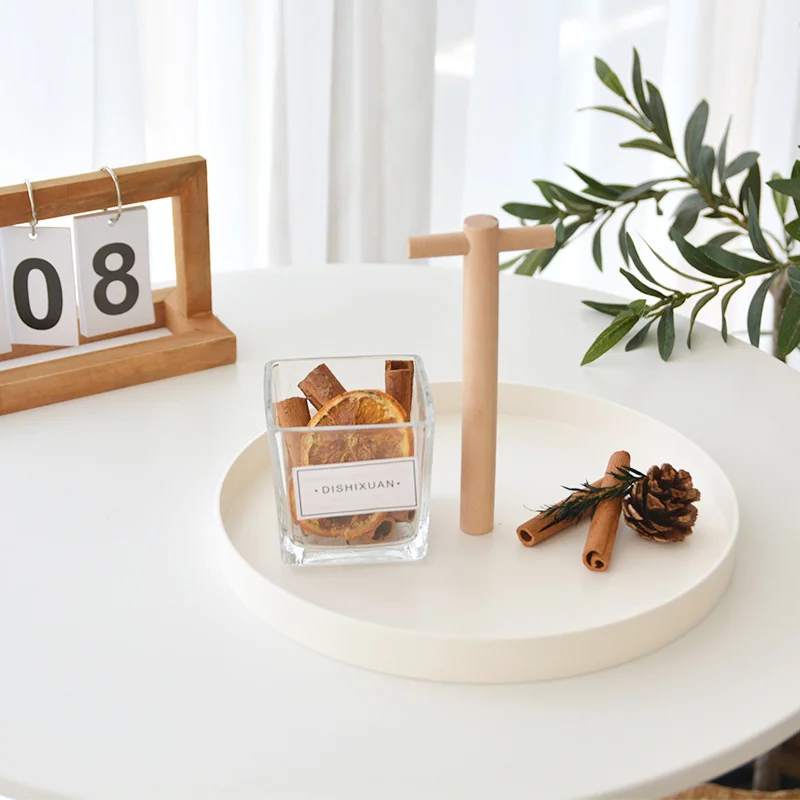 Nordic Round Plastic Jewelry Tray Living Room Kitchen Household Decoration Cosmetic Sundries Storage Tray with Solid Wood Handle
Nordic Round Plastic Jewelry Tray Living Room Kitchen Household Decoration Cosmetic Sundries Storage Tray with Solid Wood Handle