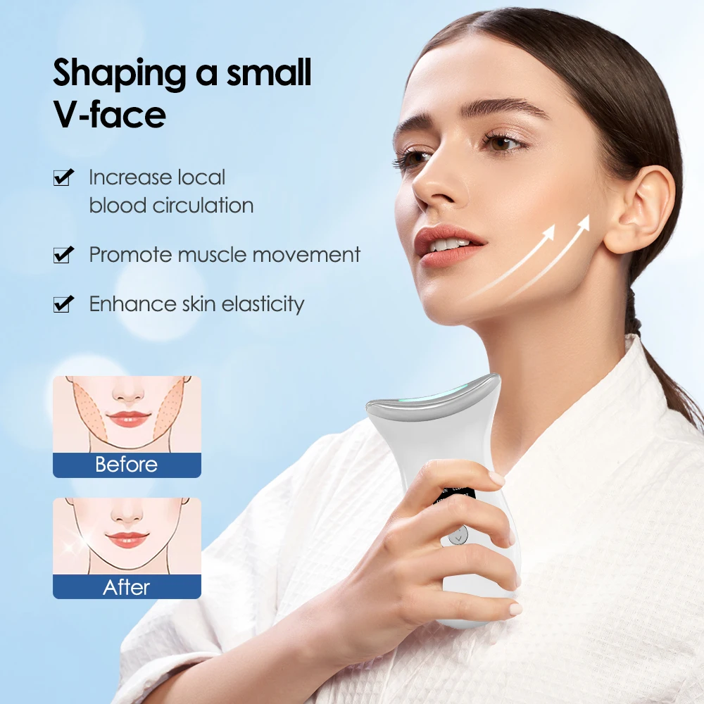 Neck Facial Lifting Device EMS Microcurrent LED Photon Therapy Vibration Face Massager Anti Wrinkles Tightening Skin Care Tools
Neck Facial Lifting Device EMS Microcurrent LED Photon Therapy Vibration Face Massager Anti Wrinkles Tightening Skin Care Tools