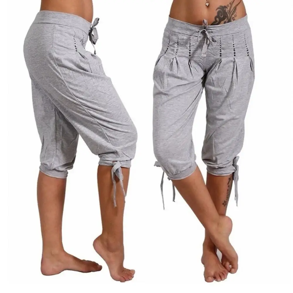 Trousers Drawstring Casual Women Pants Low Rise Rhinestone Pleated Capri Calf-Length Trousers
Trousers Drawstring Casual Women Pants Low Rise Rhinestone Pleated Capri Calf-Length Trousers