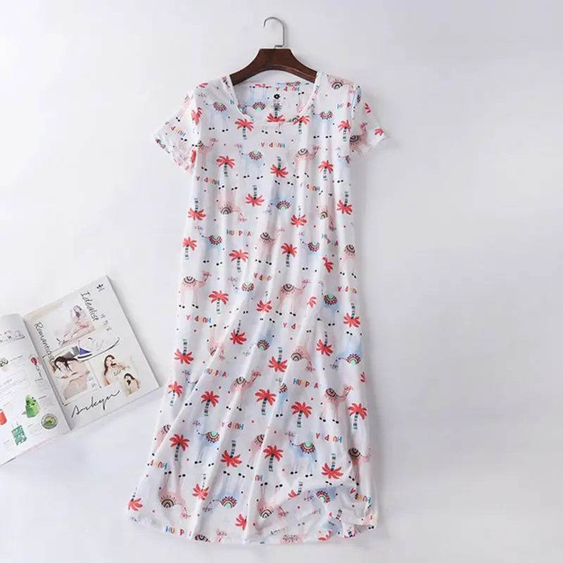 Brand Designer Homewear Women Casual Cartoon Nightgown Ladies Cotton Short Sleeve Long Nightdress Female Sleep Dress
Brand Designer Homewear Women Casual Cartoon Nightgown Ladies Cotton Short Sleeve Long Nightdress Female Sleep Dress