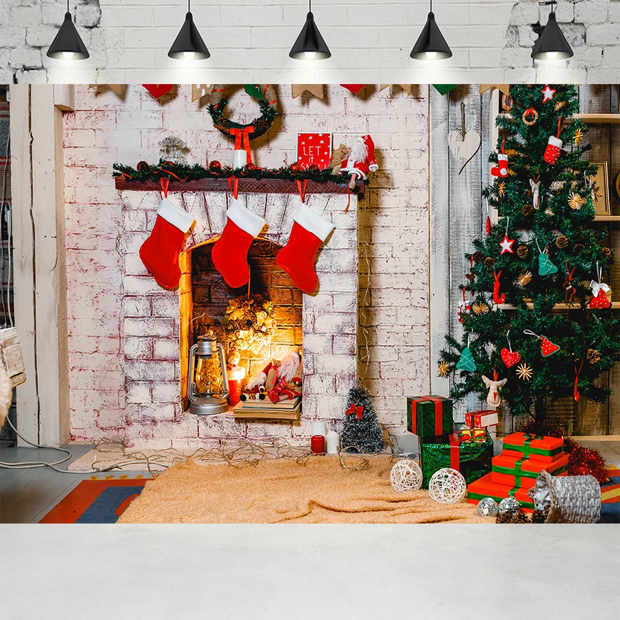 Fireplace Christmas Tree Celebration Party Decoration Brick Wall Photocall Background Photo Studio Christmas Photography Backdro
Fireplace Christmas Tree Celebration Party Decoration Brick Wall Photocall Background Photo Studio Christmas Photography Backdro