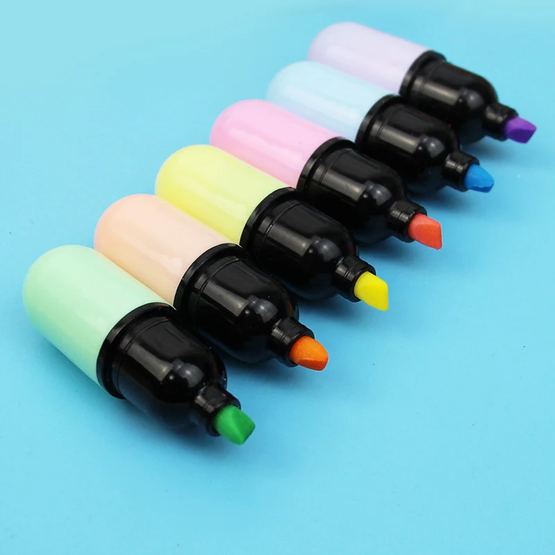 6Pcs/Set Mini Marker Capsule Shape Candy Color Student Learning Markers Protection Eco-friendly Pigment Highlighter CW-157
6Pcs/Set Mini Marker Capsule Shape Candy Color Student Learning Markers Protection Eco-friendly Pigment Highlighter CW-157
