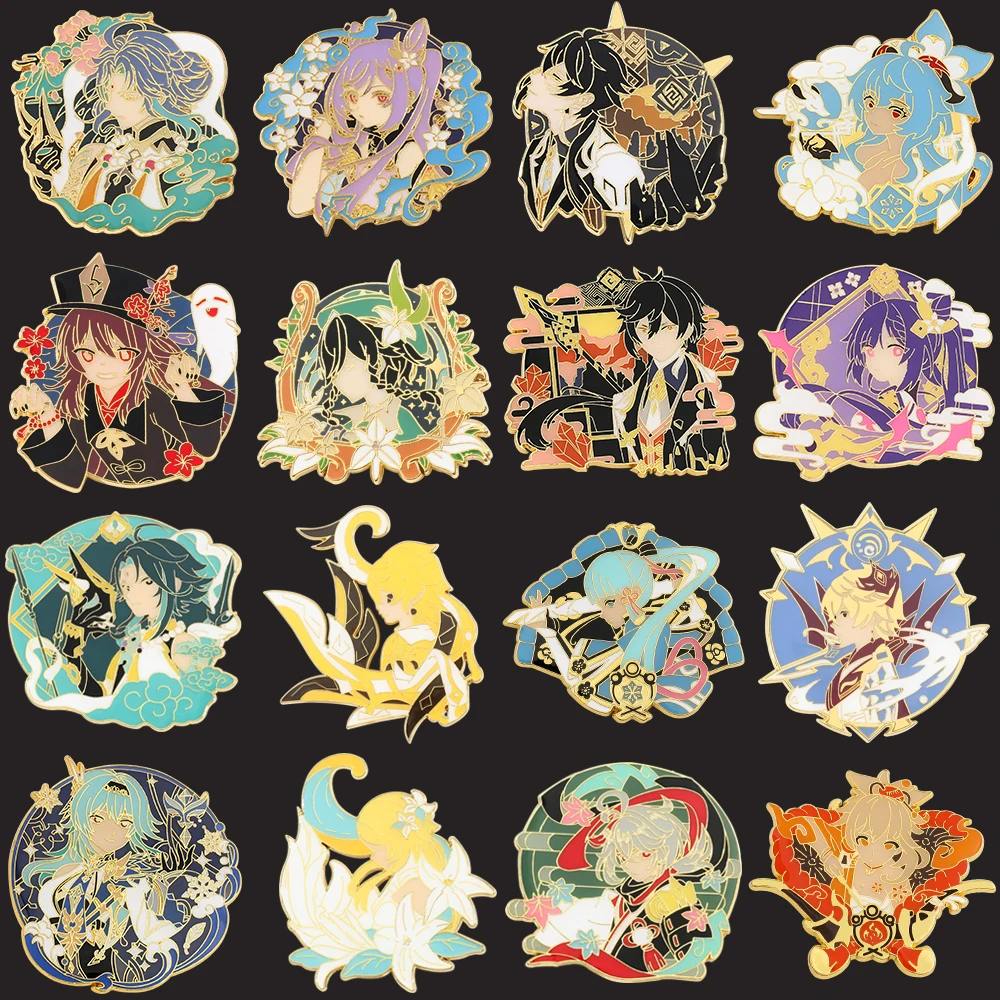 Game Genshin Impact Metal Enamel Brooches Ganyu Keqing Hu Tao Zhongli Xiao Eula Figure Badges Cartoon Anime Jewelry Fans Gifts
Game Genshin Impact Metal Enamel Brooches Ganyu Keqing Hu Tao Zhongli Xiao Eula Figure Badges Cartoon Anime Jewelry Fans Gifts