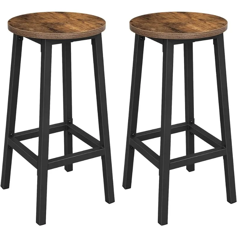 Set of 2 Bar Chairs, Steel Frame, 25.6 Inch Tall, for Kitchen Dining, Easy Assembly, Industrial Design, Rustic Brown and Black
Set of 2 Bar Chairs, Steel Frame, 25.6 Inch Tall, for Kitchen Dining, Easy Assembly, Industrial Design, Rustic Brown and Black