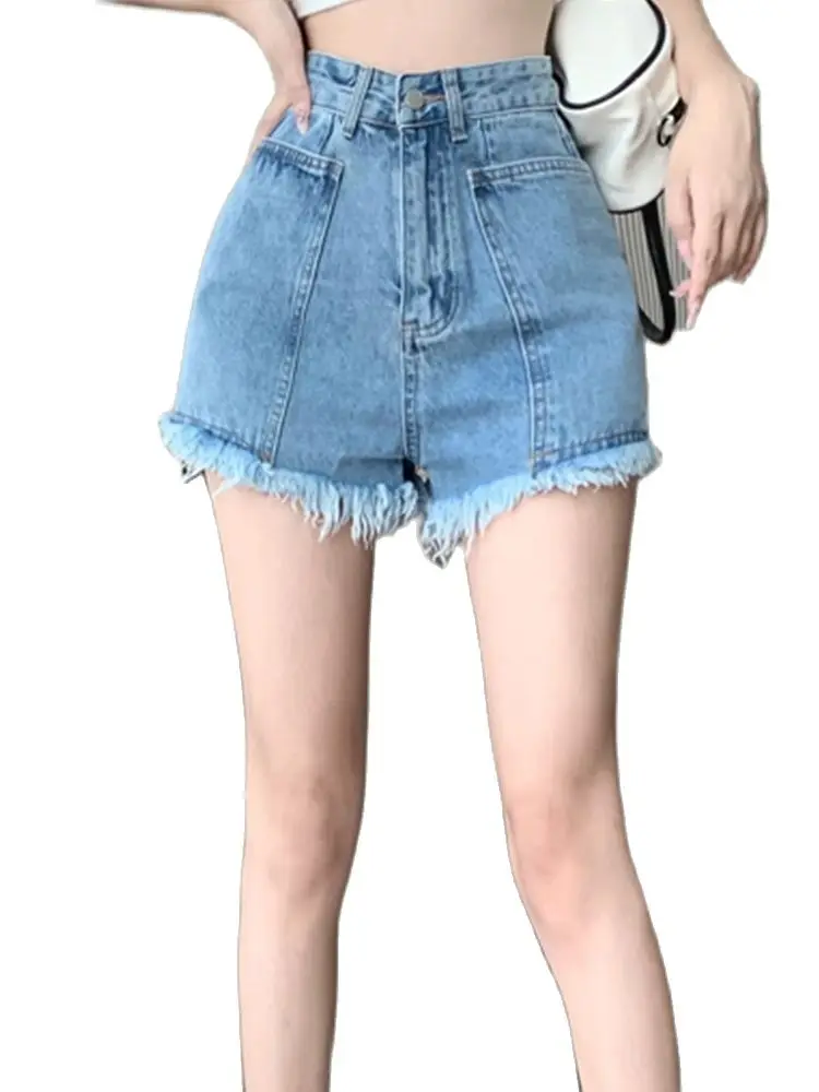 Casual Pocket Denim Shorts High Waist And Thin Wool Border Hip Hot Pants 2022 Summer New Fashion Women'S Clothing
Casual Pocket Denim Shorts High Waist And Thin Wool Border Hip Hot Pants 2022 Summer New Fashion Women'S Clothing