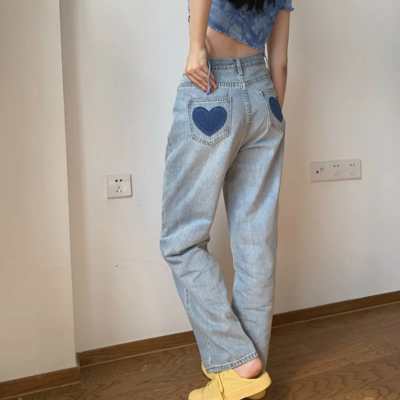 Women Chic Love Heart High Waist Wide-leg Pants 2021 High Street Fashion Washed Jeans Spring Summer Casual Female Straight Jeans
Women Chic Love Heart High Waist Wide-leg Pants 2021 High Street Fashion Washed Jeans Spring Summer Casual Female Straight Jeans