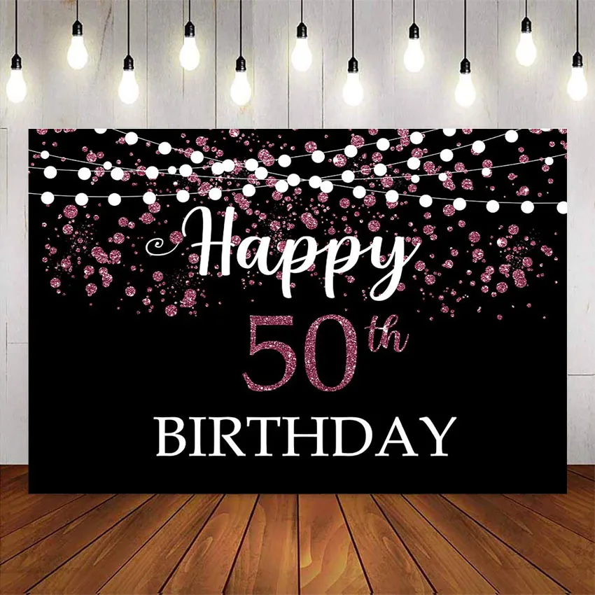 Pink Rose Glitter Shining 50th birthday backdrop light happy fifty birthday party background supplies party decoration props
Pink Rose Glitter Shining 50th birthday backdrop light happy fifty birthday party background supplies party decoration props