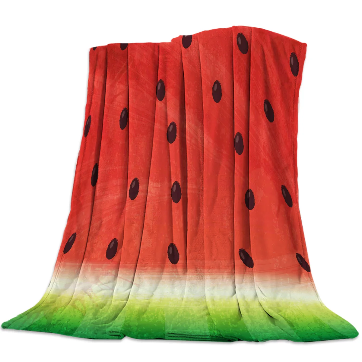 

Watermelon Fruit Print Flannel Cozy Warm Throw Blankets Fluffy Soft for Bed Sofa Nap Rug Plush Portable Camping Travel Blanket