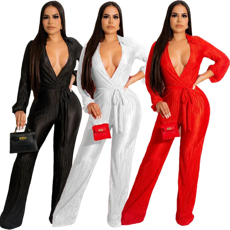 Hot Fashion V-neck Long Sleeve High Waist Lace-up Jumpsuit Fashion Business Dinner Sexy Elegant Women Jumpsuit
Hot Fashion V-neck Long Sleeve High Waist Lace-up Jumpsuit Fashion Business Dinner Sexy Elegant Women Jumpsuit