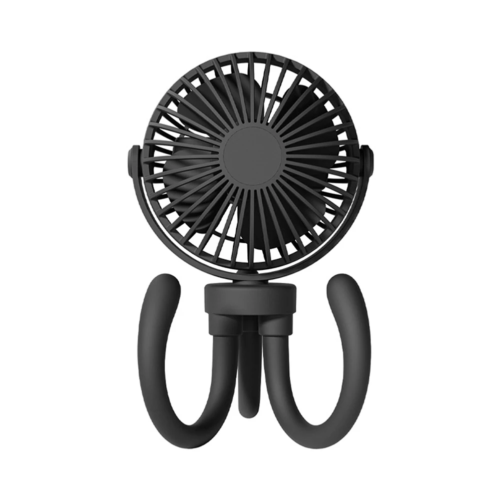 

Baby Stroller Winding Fan Portable Hand Fan Usb Small Summer Mute Mini Octopus Electric Fan Table Fan Angle Adjustment B