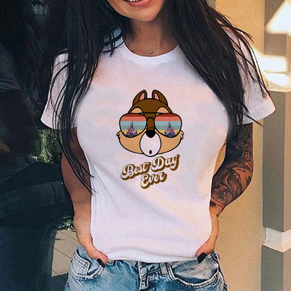 Disney Sunglasses Series Print Women T Shirt Chip 'n' Dale Graphic Fashion Female T-Shirt Summer Lady Top Clothes Short Sleeve
Disney Sunglasses Series Print Women T Shirt Chip 'n' Dale Graphic Fashion Female T-Shirt Summer Lady Top Clothes Short Sleeve