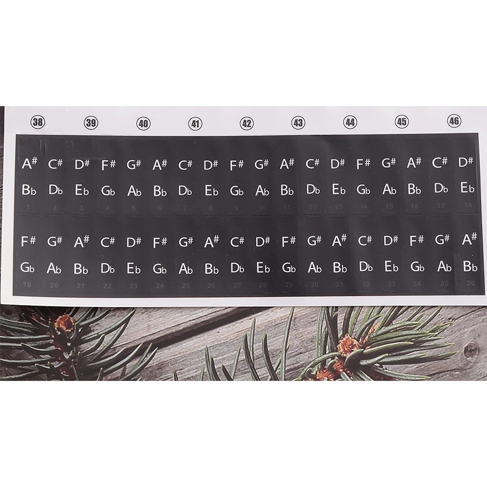 

Прозрачные красочные наклейки на клавиатуру пианино, Note для 88/61/54/49/37Key, съемные стикеры для начинающих с искусственными знаками