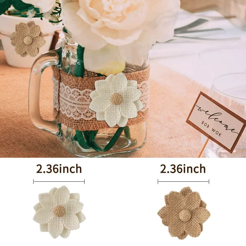 6Pcs 6cm Natural Burlap Flowers Handmade Jute Hessian Burlap Flowers Rustic Wedding Decoration Table Christmas Party DIY Supplie
6Pcs 6cm Natural Burlap Flowers Handmade Jute Hessian Burlap Flowers Rustic Wedding Decoration Table Christmas Party DIY Supplie