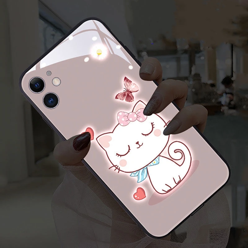 Luxury Cat Bee Butterfly Shockproof Glass Case For iPhone 7 8 Plus 11 12 Pro X XS XR MAX Sound Acoustic Control Call Light Cover
Luxury Cat Bee Butterfly Shockproof Glass Case For iPhone 7 8 Plus 11 12 Pro X XS XR MAX Sound Acoustic Control Call Light Cover