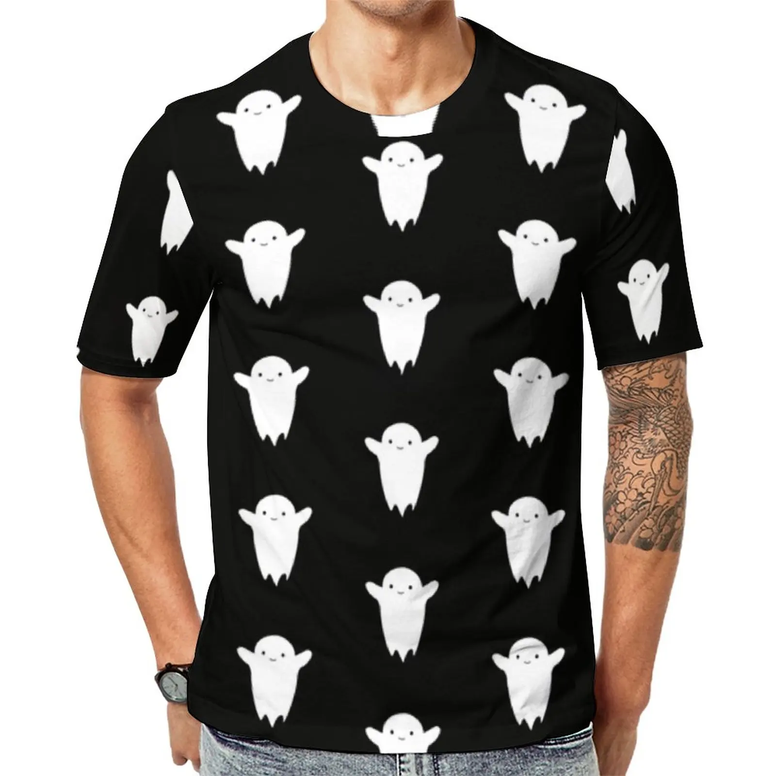 Футболка Chibi с изображением призрака, мужские милые футболки с принтом на Хэллоуин, летние новые футболки, топы большого размера с коротким ... 
Футболка Chibi с изображением призрака, мужские милые футболки с принтом на Хэллоуин, летние новые футболки, топы большого размера с коротким ...