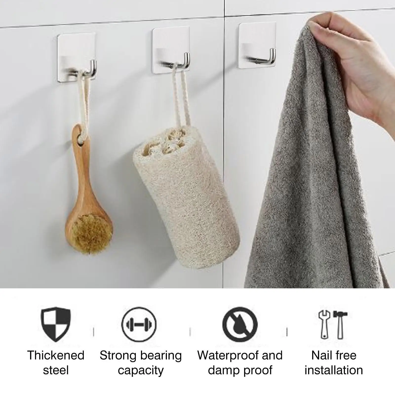 Silver Robe Hook Wall Hook Towel Hook for Bathroom Steel Coat Hook Rustproof Hook Hanger for Kitchen Hardware L0F6
Silver Robe Hook Wall Hook Towel Hook for Bathroom Steel Coat Hook Rustproof Hook Hanger for Kitchen Hardware L0F6