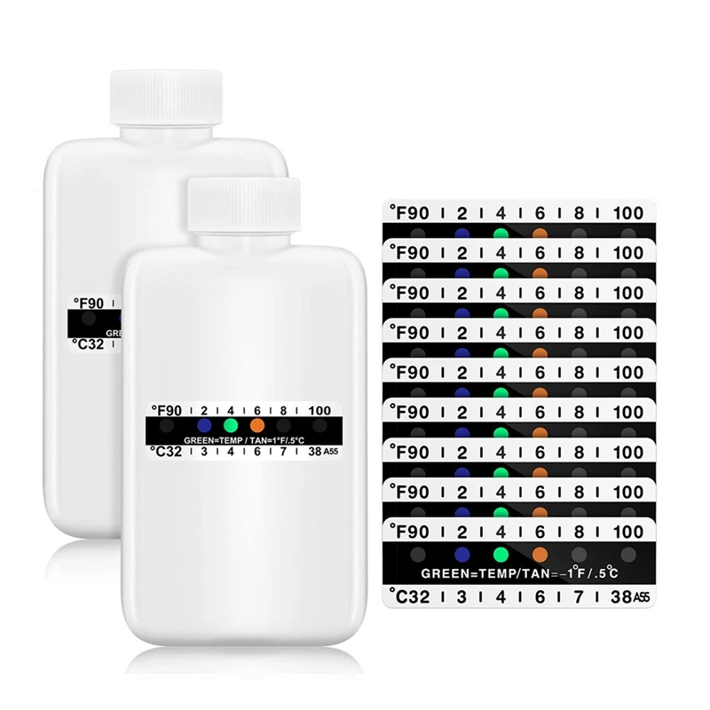 12-Piece Urine Test Complete Kit Includes 2 Translucent Portable Empty Bottles, 10 Sticky Temperature Test Strips
12-Piece Urine Test Complete Kit Includes 2 Translucent Portable Empty Bottles, 10 Sticky Temperature Test Strips