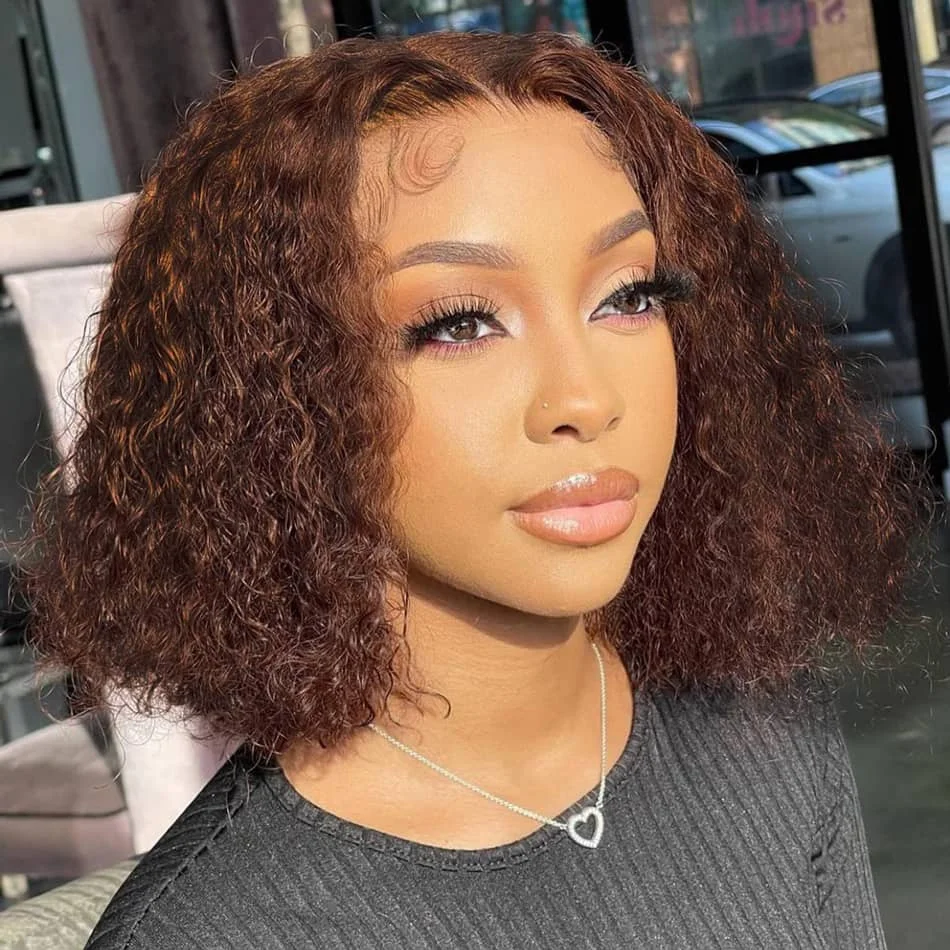Deep Curly Chocolate Brown Bob Wigs Human Hair 13X4 Transparent Lace Front Bob Wig for Women Human Hair Preplucked Hairline
Deep Curly Chocolate Brown Bob Wigs Human Hair 13X4 Transparent Lace Front Bob Wig for Women Human Hair Preplucked Hairline
