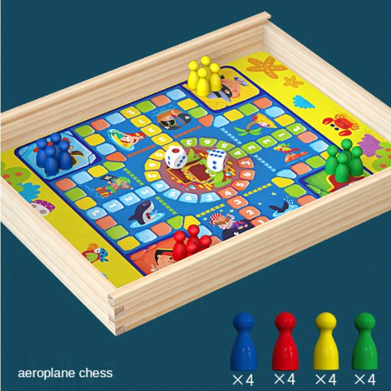 Classic Child Wooden Flying Chess Seven In One Multi Functional Toys Checkers Go Bang Puzzle Board Game Parent-child Kids Gifts 
Classic Child Wooden Flying Chess Seven In One Multi Functional Toys Checkers Go Bang Puzzle Board Game Parent-child Kids Gifts
