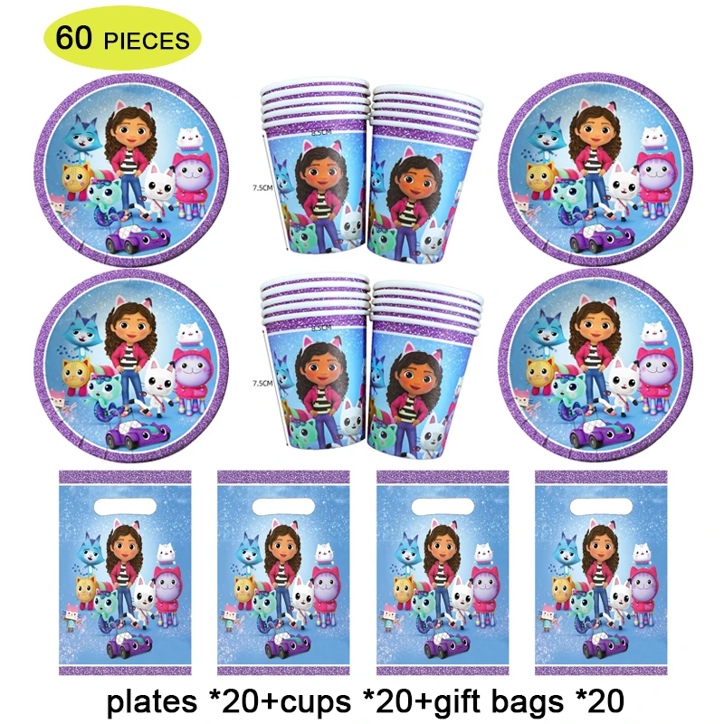 Cartoon Dollhouse Girls Birthday Party Decoration Supplies Gift bags Baby Shower Gabby Theme Decoration Disposable Tableware Set
Cartoon Dollhouse Girls Birthday Party Decoration Supplies Gift bags Baby Shower Gabby Theme Decoration Disposable Tableware Set