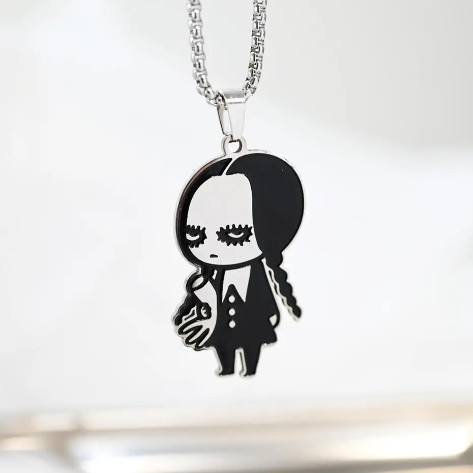 Gothic Girls Wednesday Necklace For Women Trend Titanium Steel Jewelry Punk Cute Pendant Sweater Chain New Couple Party Gift
Gothic Girls Wednesday Necklace For Women Trend Titanium Steel Jewelry Punk Cute Pendant Sweater Chain New Couple Party Gift