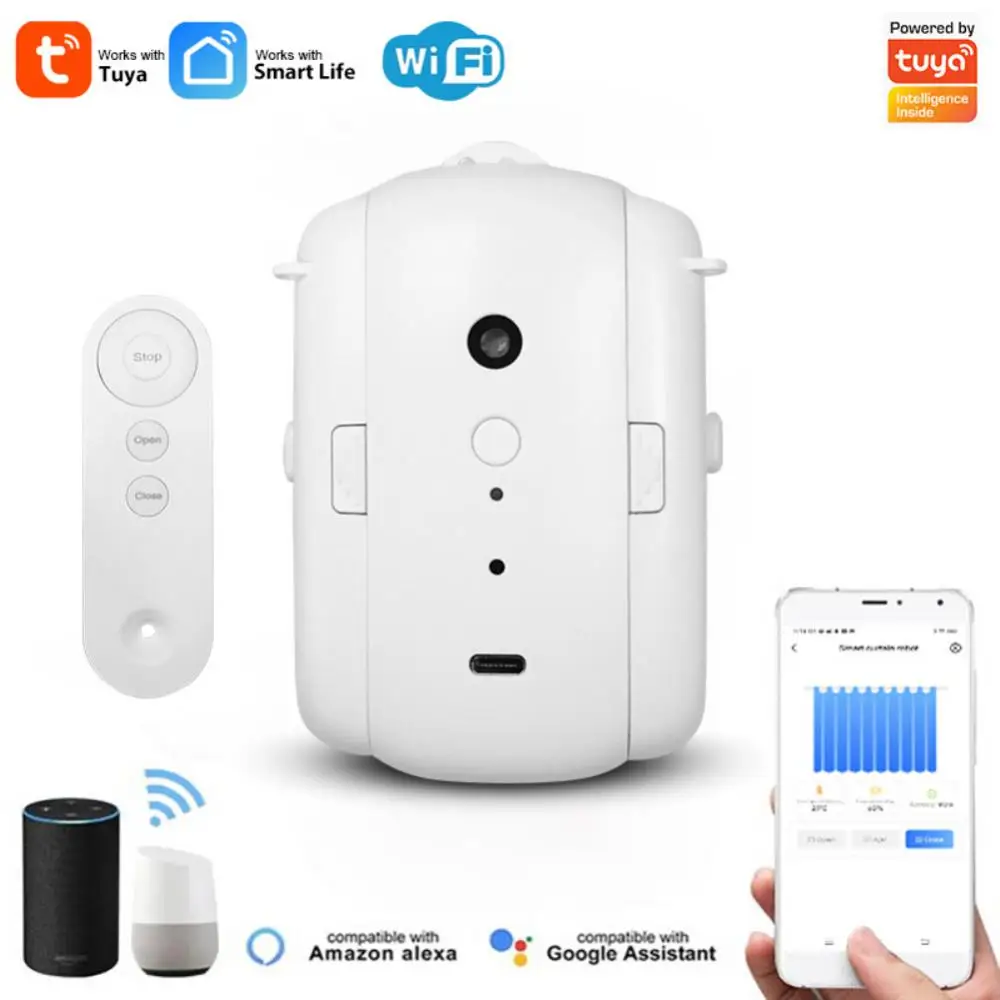 Tuya WiFi Wireless Automatic Curtain Opener Powered Rechargeable Smart Curtains Robot With Llumination Temperature Alexa Google
Tuya WiFi Wireless Automatic Curtain Opener Powered Rechargeable Smart Curtains Robot With Llumination Temperature Alexa Google