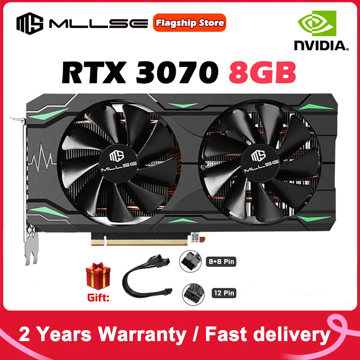 MLLSE Graphics Card RTX 3070 8GB NVIDIA GPU 12Pin GDDR6 256bit HDMI*1 DP*3 PCI-E 4.0 x16 rtx 3070 8gb Gaming Video card
MLLSE Graphics Card RTX 3070 8GB NVIDIA GPU 12Pin GDDR6 256bit HDMI*1 DP*3 PCI-E 4.0 x16 rtx 3070 8gb Gaming Video card